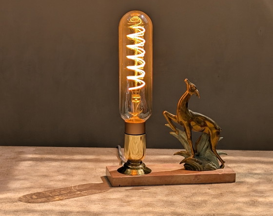 Image 1 of Art Deco Antelope Table Lamp restoration 1930s
