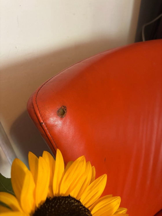 Postmoderne Jan des Bouvrie lederen draaifauteuil, jaren '80/'90 – Draaistoelen, rvs (photo 6 of 8)