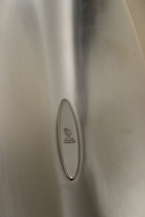 Image 1 of WMF Ikora - zilverkleurige metalen kroonluchter met 4 lampen, modernistisch ontwerp, jaren 1950