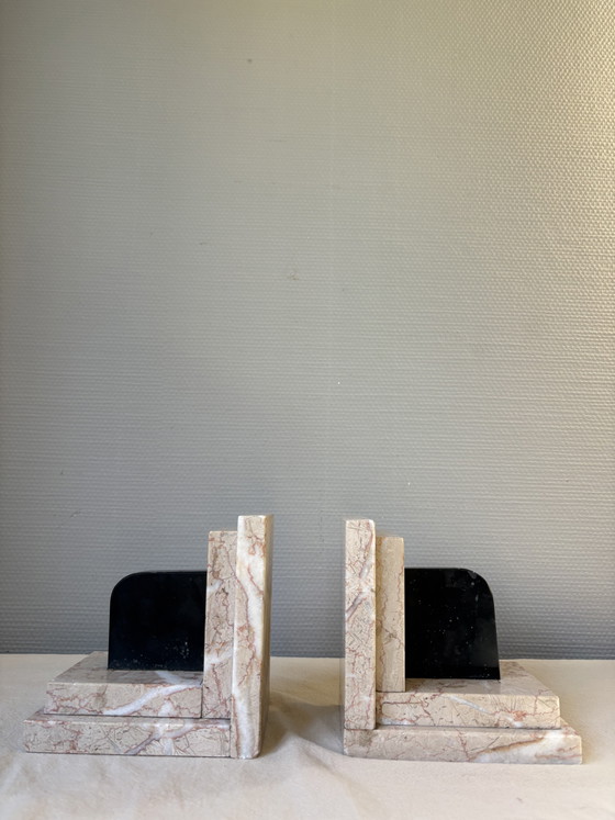 Image 1 of Vintage marble Art Deco style set of bookends