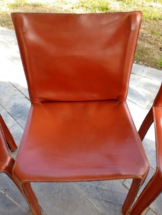Image 1 of 6 aniline leather chairs from the 70s created by Mario Bellini for Cassina, the brand is not present