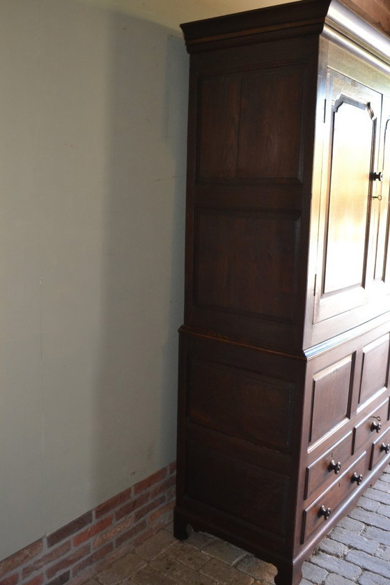 Image 1 of Antique oak wood cabinet, closet.