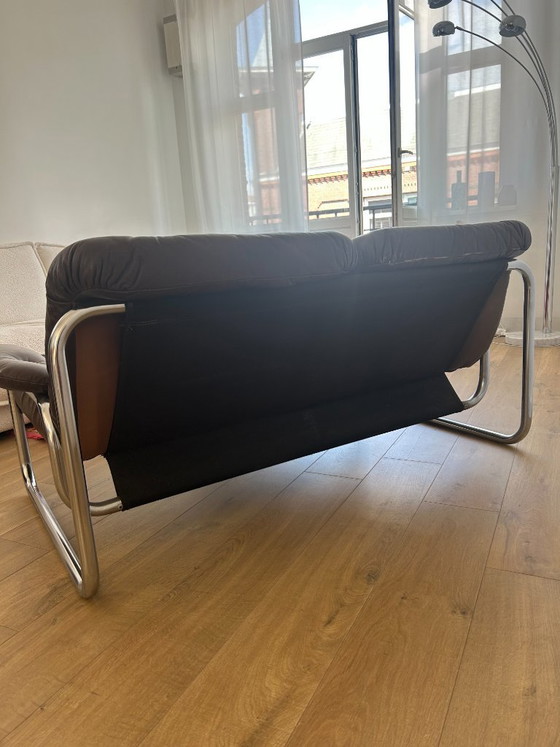 Johan Bertil Borkum Sofa 1970s for IKEA – Banken, Leather, Metal (photo 5 of 5)