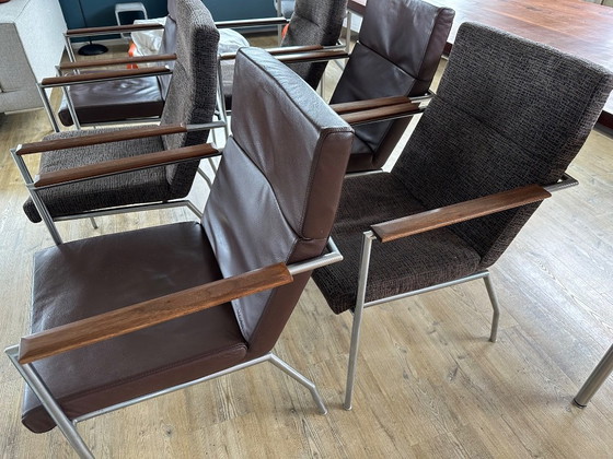 6x Harvink Dining Chairs 3 Leather and 3 Upholstered (photo 2 of 5)