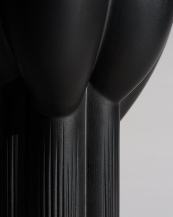 Image 1 of Vaso scultoreo Rosenthal Duo Tapio Wirkkala in vetro satinato e rara porcellana nera
