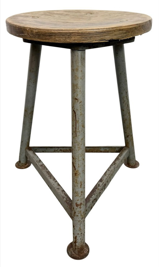 Grey Industrial Workshop Stool, 1960s