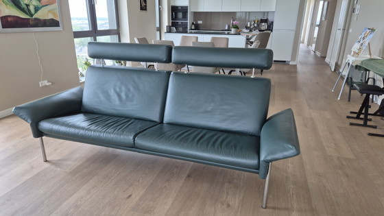 Jori Tosca 3-Seater Sofa in green leather. – Chrome (photo 2 of 6)