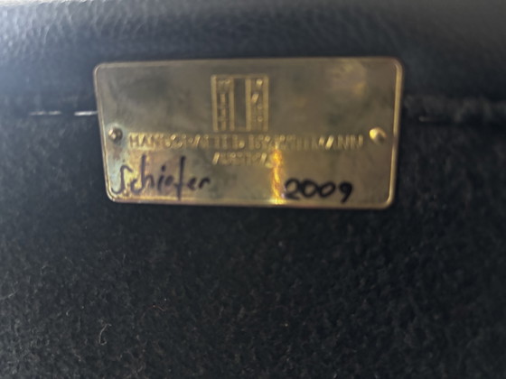 Image 1 of Leren schiefer draai fauteuil 