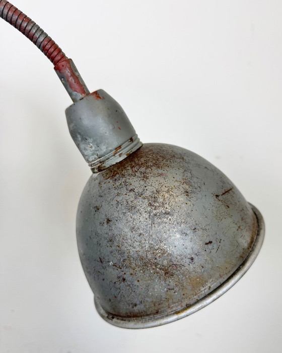Image 1 of Grey Industrial Gooseneck Scissor Wall Lamp from Elektroinstala, 1960s