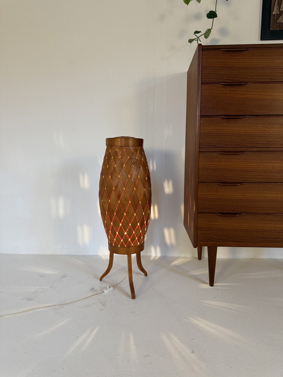 Image 1 of Vintage tripod floor lamp with slats, Hans Agne Jakobsson '60