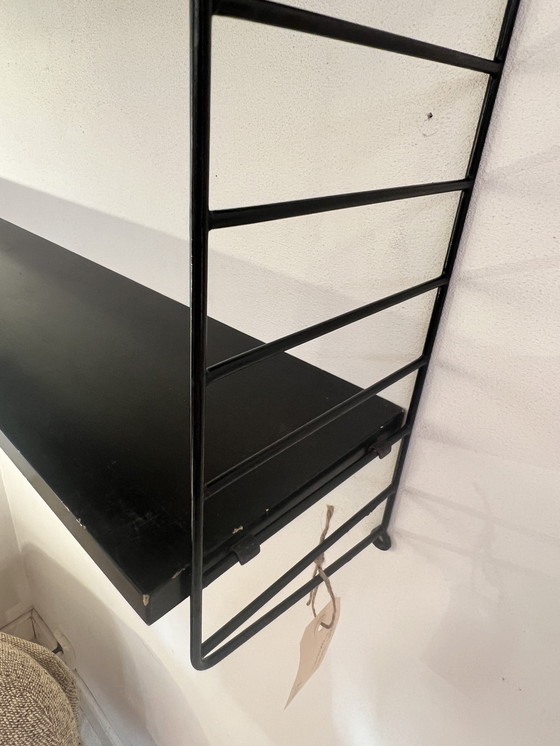 Image 1 of Étagère murale vintage/étagère à livres, métal et bois, Pays-Bas, années 1950