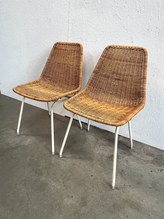 Image 1 of Tweetal vintage rotan stoelen, Dirk van Sliedregt, 1960's