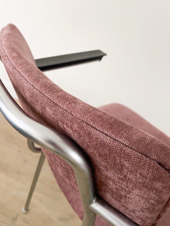 Image 1 of Sedia vintage con struttura tubolare - rivestita - stile Gispen - melanzana
