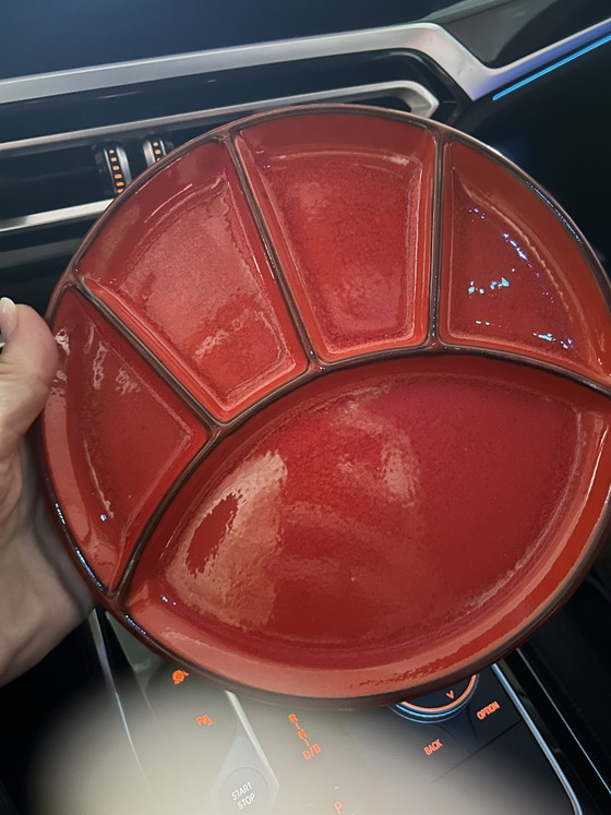 11 Vintage Red Ceramic Jasba Fondue / Gourmet plates – Crockery (photo 6 of 8)