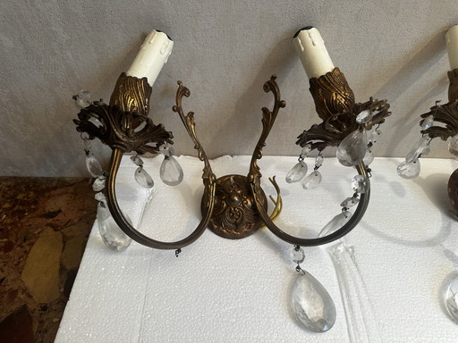 Par de apliques de pared estilo Luis XV