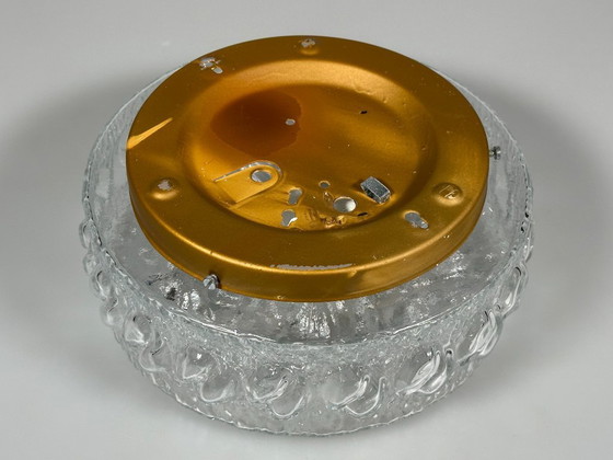 Image 1 of 60er 70er Jahre Deckenlampe Plafoniere Flush Mount Glas Metall Space Age Design