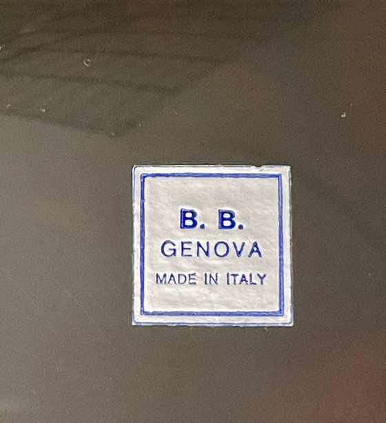 Image 1 of edles lucite schildpatt Tablett con detalles plateados B.B. Genova