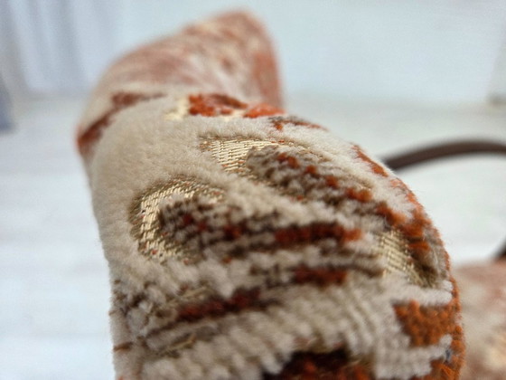 Image 1 of Fauteuil artdeco danois des années 1950, meuble en velours, bois de hêtre, retapissé.