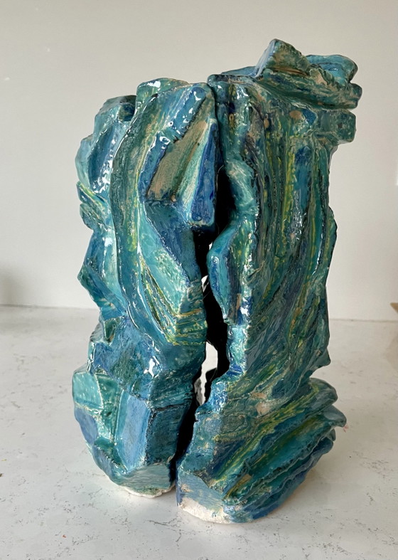Image 1 of Heavy ceramic vase two halves