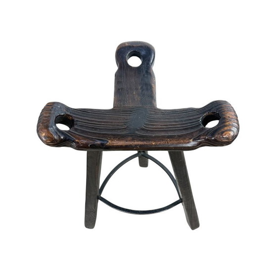 Image 1 of Set di 3 sgabelli da bar in stile brutalista spagnolo