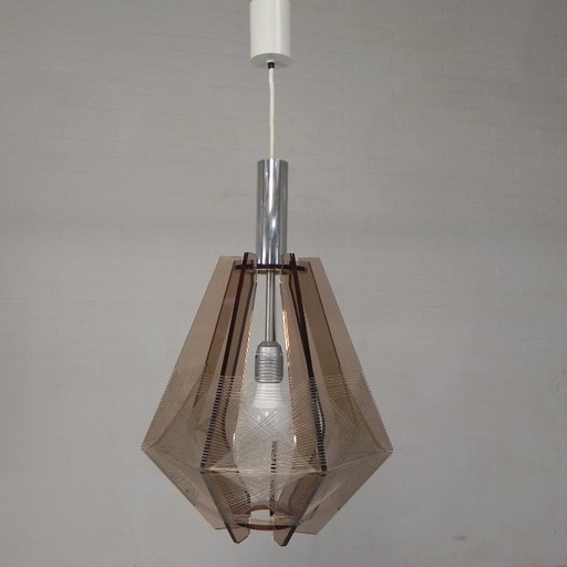 Vintage plexiglas en nylondraad hanglamp Paul Secon voor Sompex, jaren 60 – hanglampen, Plastic