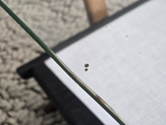 Image 1 of Mid-Century Italian Design Wooden Coffee Table with Glass Top Attributed to Cesare Lacca, Italy 1950s.