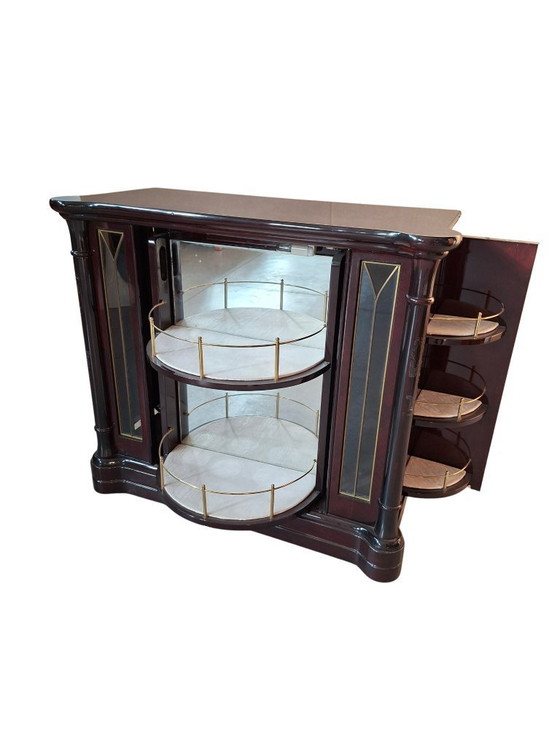 Image 1 of Zeldzame jaren '70 "MASTRO CAPPELLINI" mahoniehouten draaibare barkast