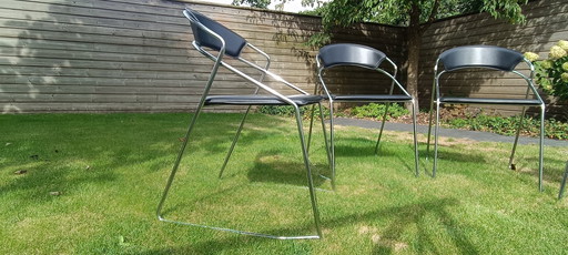 4x Post moderner Draht-Edelstahl-Esszimmerstuhl