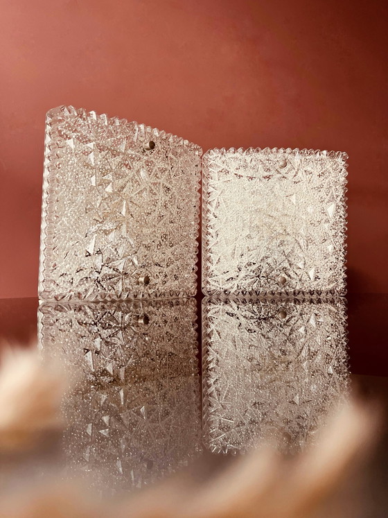 Image 1 of Set Hoffmeister Eisglas-Wandlampen