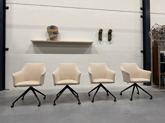 Image 1 of 4 Leolux Mara Twist dining chairs Kvadrat fabric