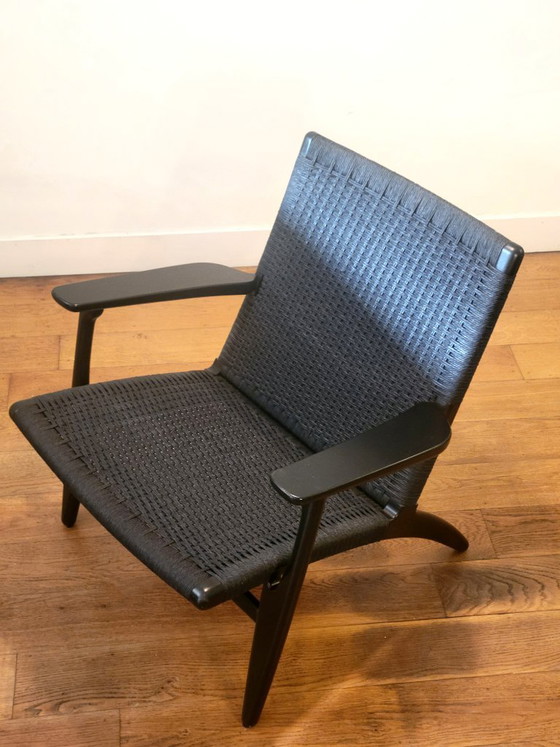 Hans J. Wegner CH25 Lounge Chair Voor Carl Hansen & Søn In Zwart Eiken. – Fauteuils, Wood, Vintage (photo 8 of 11)