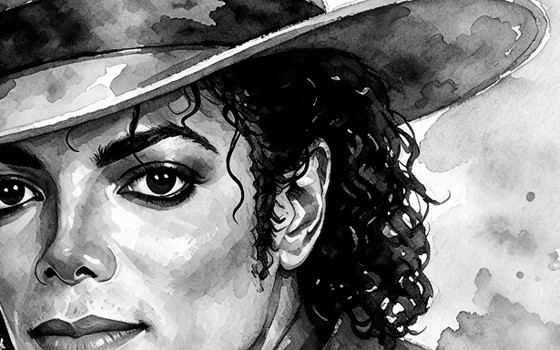 Pop Art Watercolor Painting - Michael Jackson The King of Pop (80x60 Cm), Lithographs & prints, Wood, Other (photo 6 of 8)