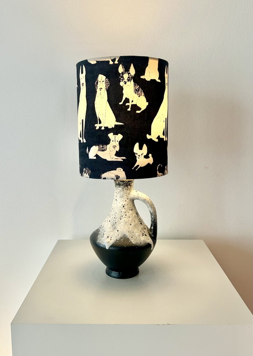 Lampe design rare en faïence d'Allemagne de l'Ouest, fabriquée par Bay Keramik - sans fil, adaptée à une utilisation extérieure