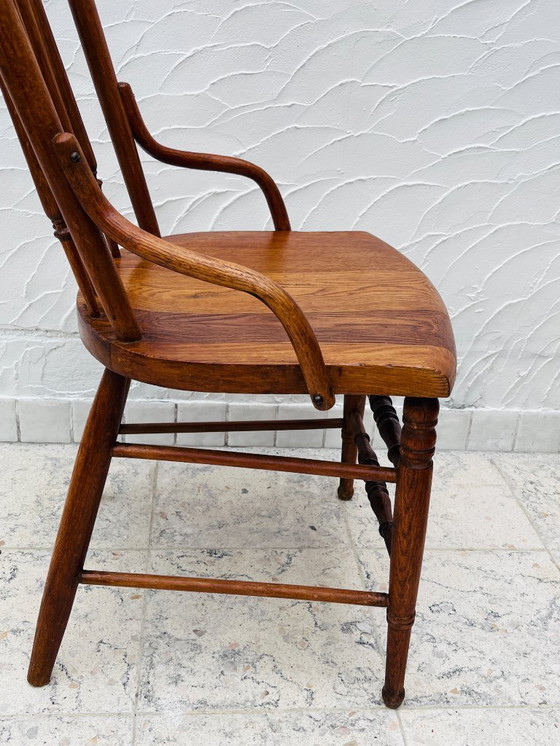 Image 1 of Vintage 1960s high chair in solid wood, country chic style