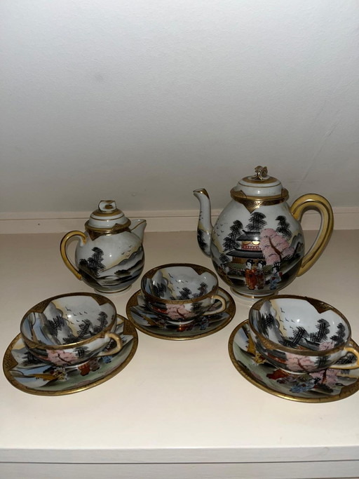 Servizio da tè giapponese vintage Geisha in the Garden