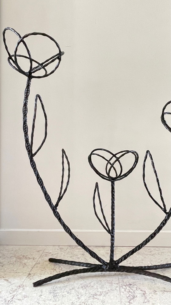 Image 1 of Mensola per piante in acciaio curvo vintage