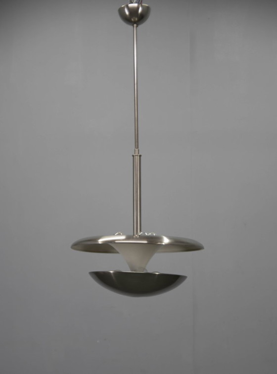 Image 1 of Bauhaus Nickel Chandelier by Franta Anyz for IAS, 1920s
