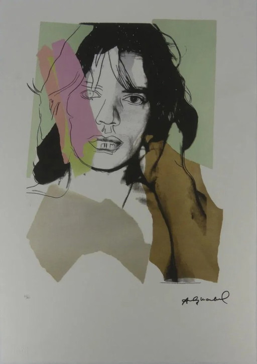After Andy Warhol, Mick Jagger, 1980s, Lithograph – lithos zeefdrukken, Paper
