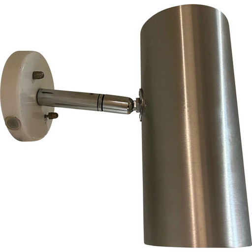Lámpara de pared vintage ajustable de metal cepillado para Raak, 1970