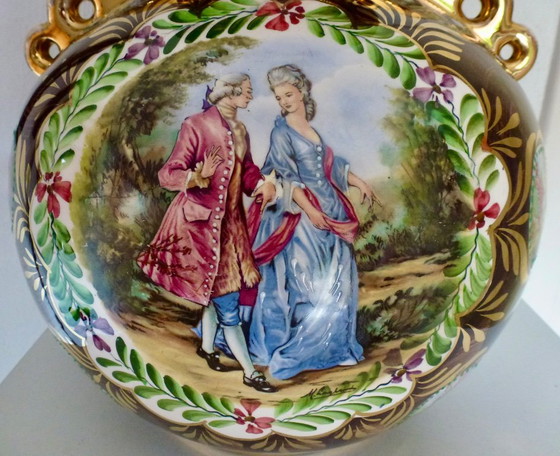 Zéér Grote Fragonard Vaas, In Uitstekende Staat. – Hubert Bequet, Vazen, Ceramic (photo 4 of 13)