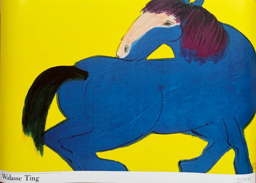 Walasse Ting, Caballo Azul, copyright 1990, Yves Riviere .....Impreso en Suiza