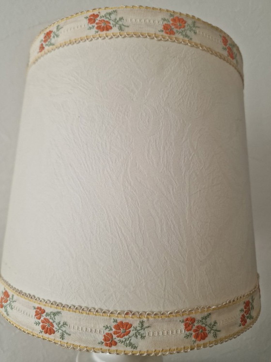 Image 1 of Vintage oranje bloemenlamp