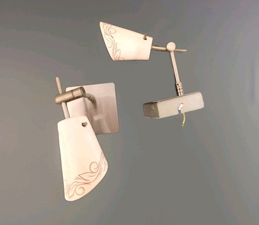 2 appliques murales artisanales en céramique et métal par G Deidda