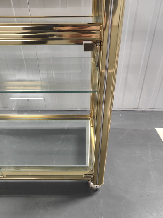 Image 1 of Table Chariot de Bar Français Or Chrome Paris par Pierre Vandel 1960s