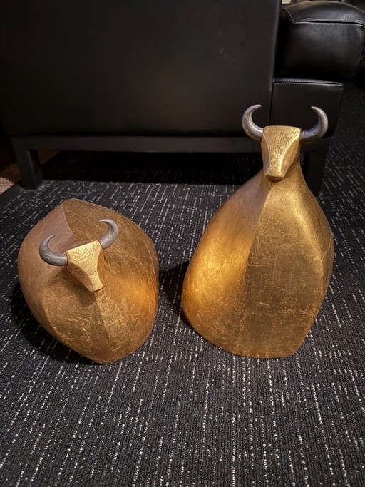 Seltenes Skulpturen-Set „Stiere“ von CeM Thiauy (ca. 1980) – Signiert & Limitiert