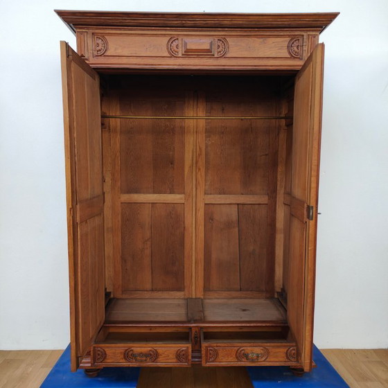 Image 1 of Antieke kledingkast garderobekast spiegelkast demontabel