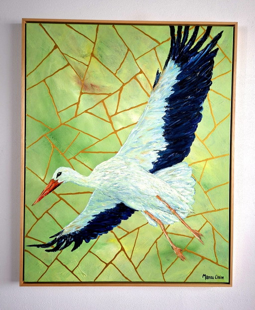 Manou Claire - Fly Bird Fly – schilderijen tekeningen, Wood, Canvas (photo 2 of 5)