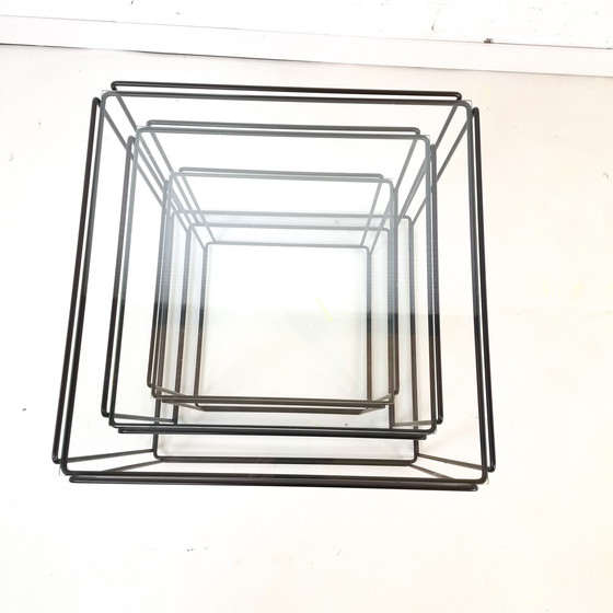 Image 1 of Casetta nido vintage Isocele Max Sauze, anni '70, nera con vetro