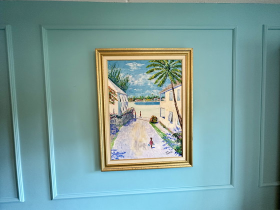 Image 1 of Zeldzaam Vintage Schilderij van Eleuthera Bahamas