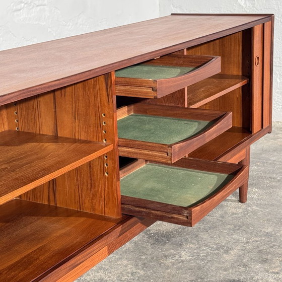 Danish Teak Tambour Sideboard, Attributed to Svend Aage Larsen for Faarup Møbelfabrik, 1960s, Wood, Brown (photo 10 of 20)